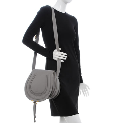 Chloe Calfskin Medium Marcie Round Crossbody Bag Cashmere Grey 2 of 7