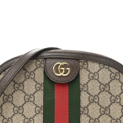 Gucci GG Supreme Monogram Textured Dollar Calfskin Web Small Ophidia Dome Shoulder Bag Beige Ebony New Acero 8 of 12