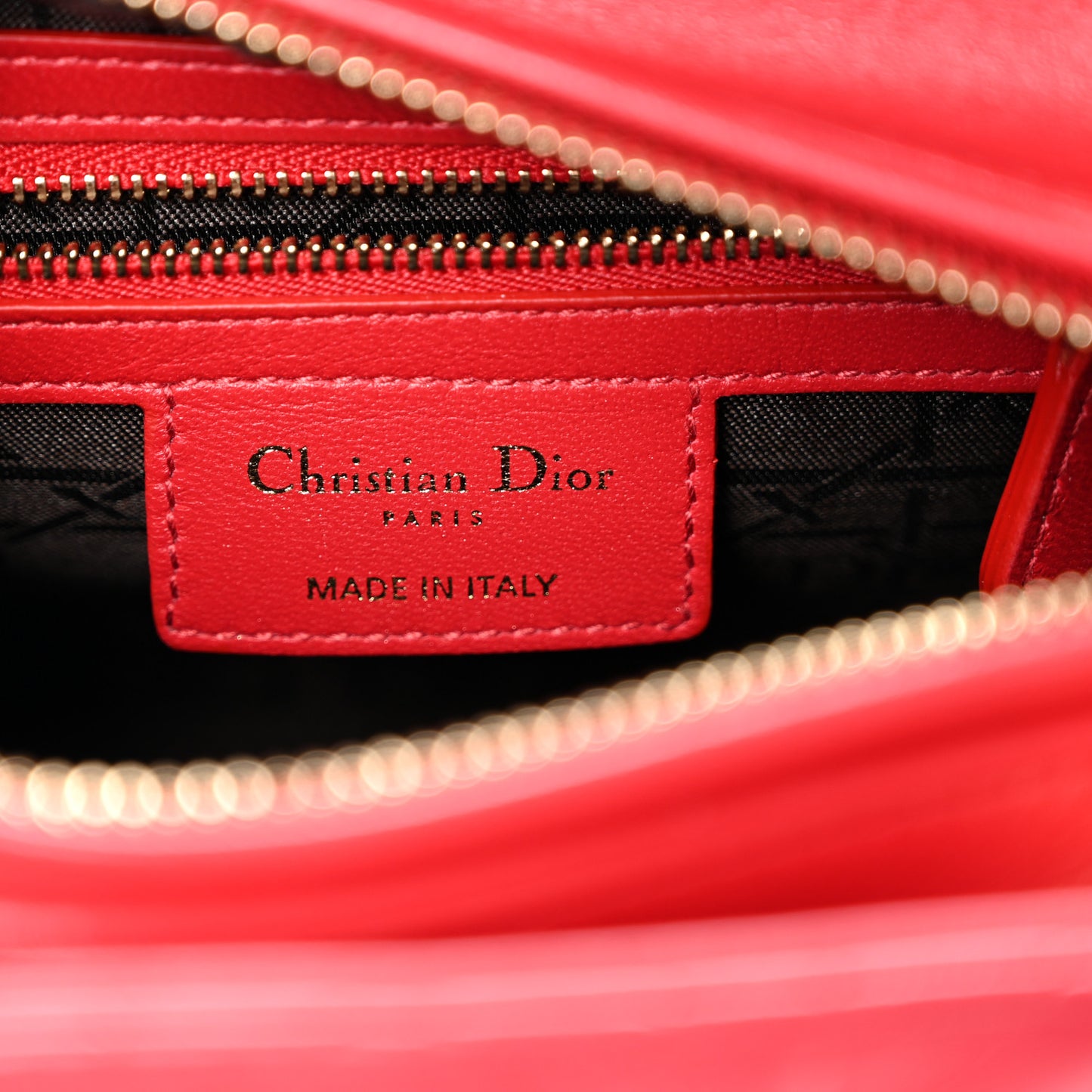 Lambskin Cannage Medium Lady Dior Red