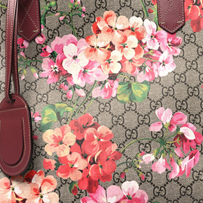 Gucci GG Supreme Monogram Blooms Medium Reversible Tote Beige Multicolor Dry Rose 7 of 11
