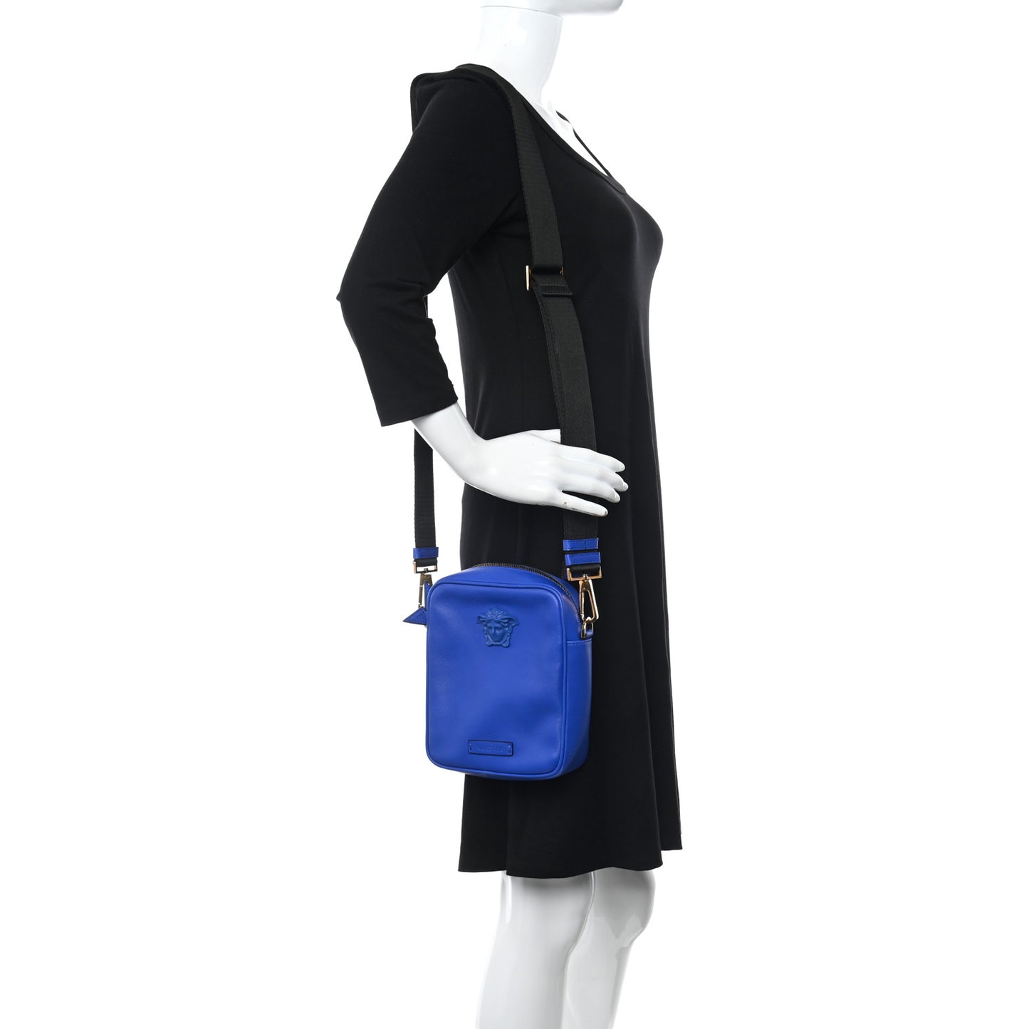 Calfskin Mini La Medusa Messenger Bag Blue