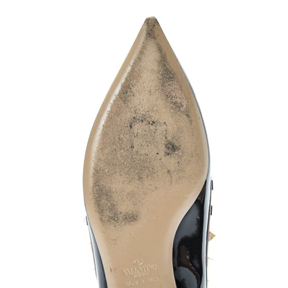 Valentino Garavani Patent Rockstud Ballerina Flats 41 Black Poudre 12 of 19