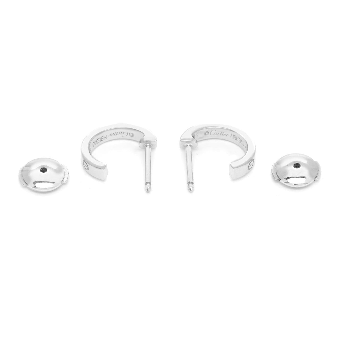 18K White Gold Small LOVE Hoop Earrings