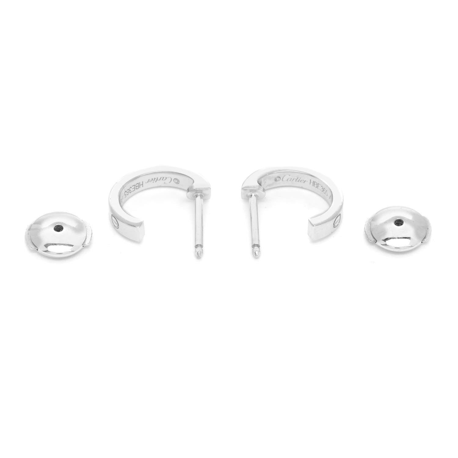 Cartier 18K White Gold Small LOVE Hoop Earrings 4 of 5