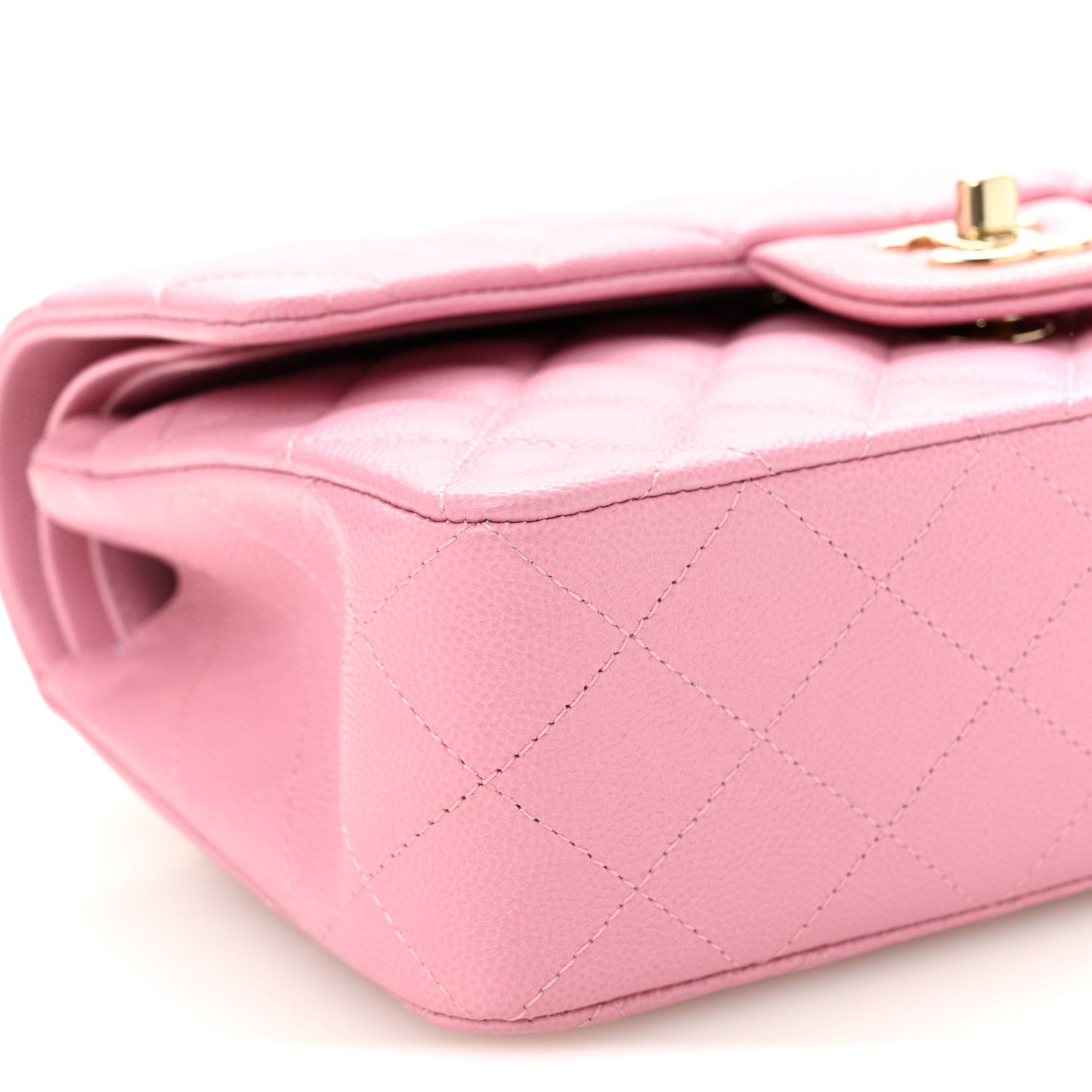 Caviar Quilted Small Double Flap Pink