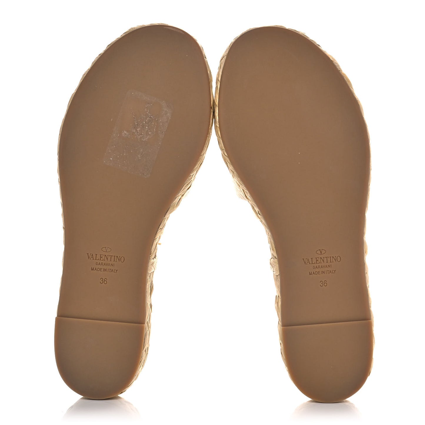 Grainy Cowhide Vlogo Espadrille 5mm Flat Slide Sandals 36 Light Ivory