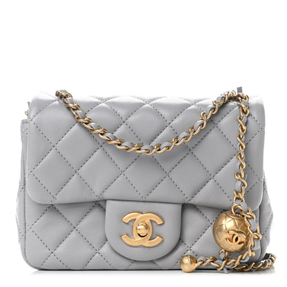 Chanel Lambskin Quilted Mini Pearl Crush Flap Light Grey 1 of 4
