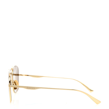 Gucci Square Aviator Sunglasses GG0335S Gold 3 of 8