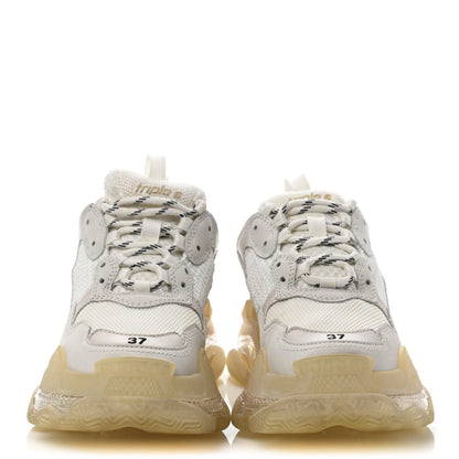 Balenciaga Fabric Mesh Clear Sole Womens Triple S Sneakers 37 White 2 of 4