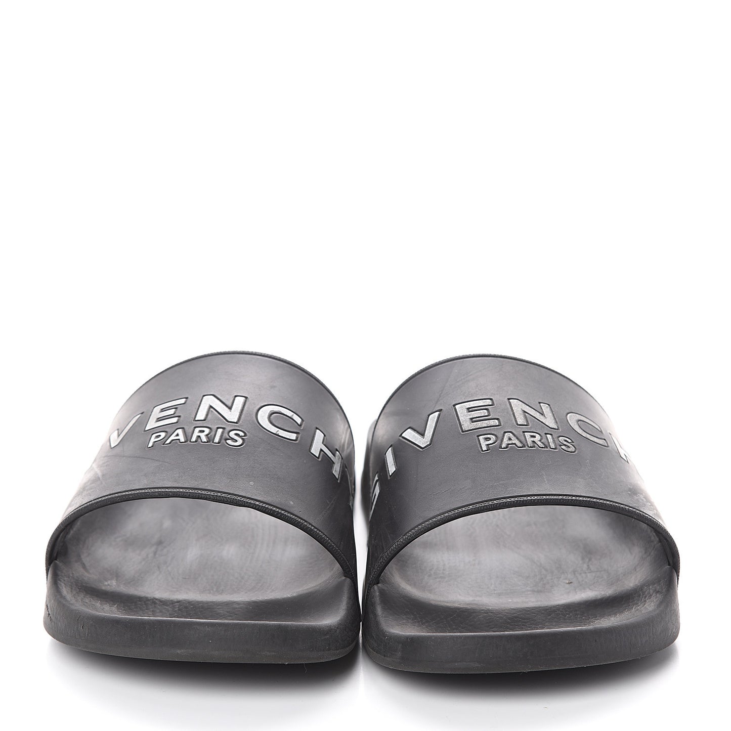 Rubber Logo Pool Slide Sandals 12 Black
