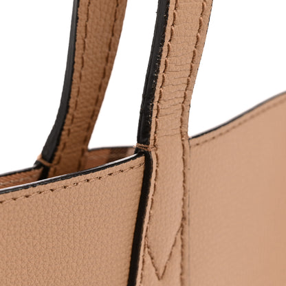 Burberry Grainy Calfskin Haymarket Check Medium Reversible Tote Camel 18 of 20