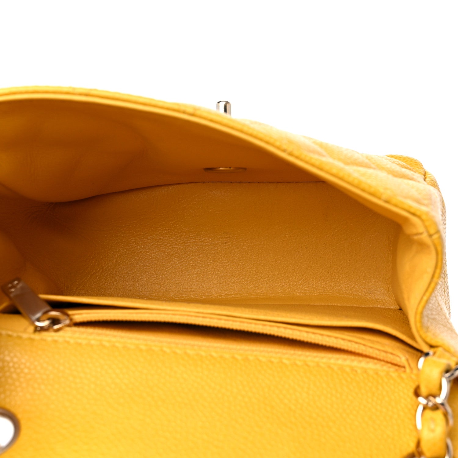 Chanel Caviar Quilted Mini Square Flap Yellow 5 of 13