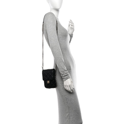 Chanel Lambskin Quilted My Precious Phone Case Flap Bag Black 2 of 12