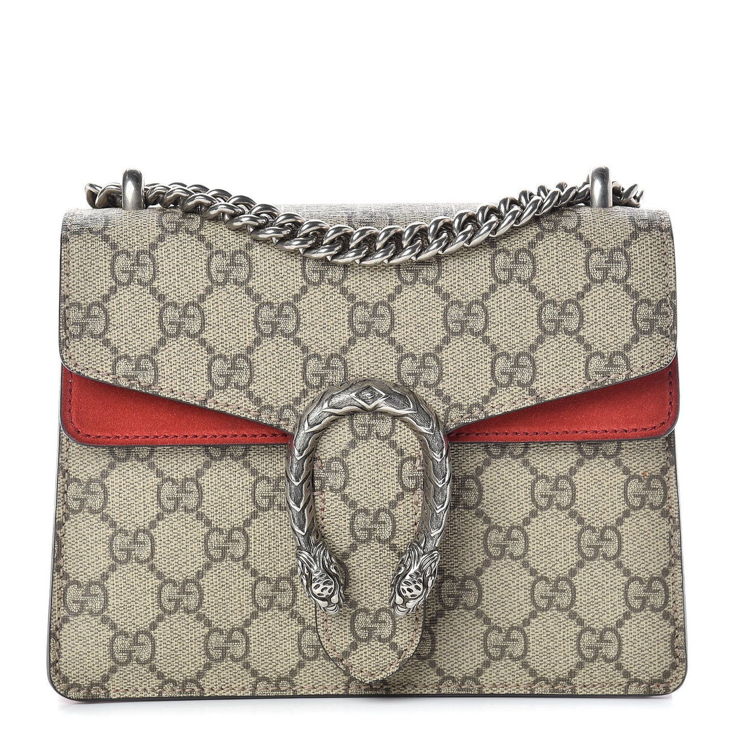 GG Supreme Monogram Mini Dionysus Shoulder Bag Hibiscus Red