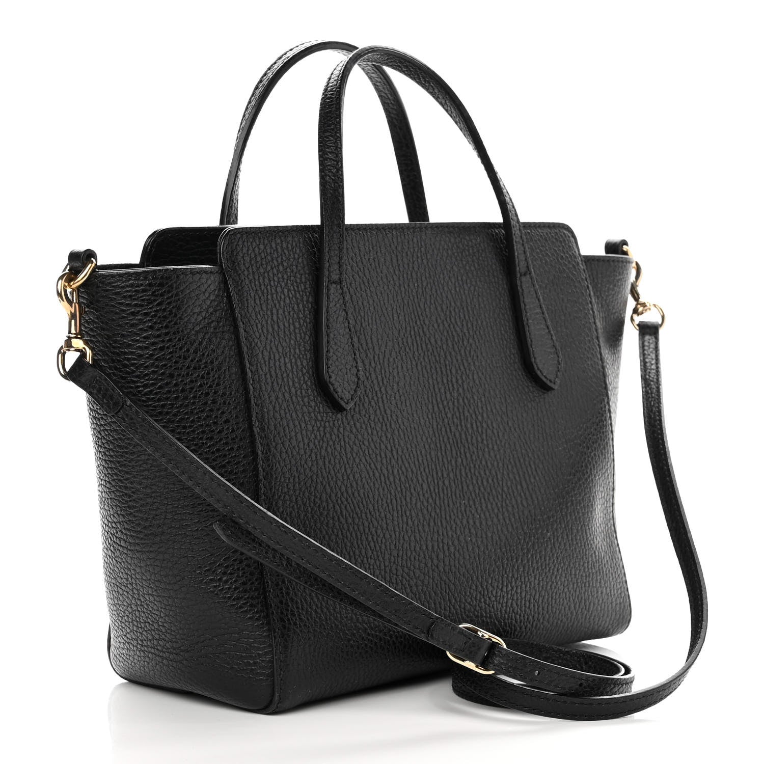 Gucci Dollar Calfskin Mini Swing Top Handle Bag Black 2 of 9