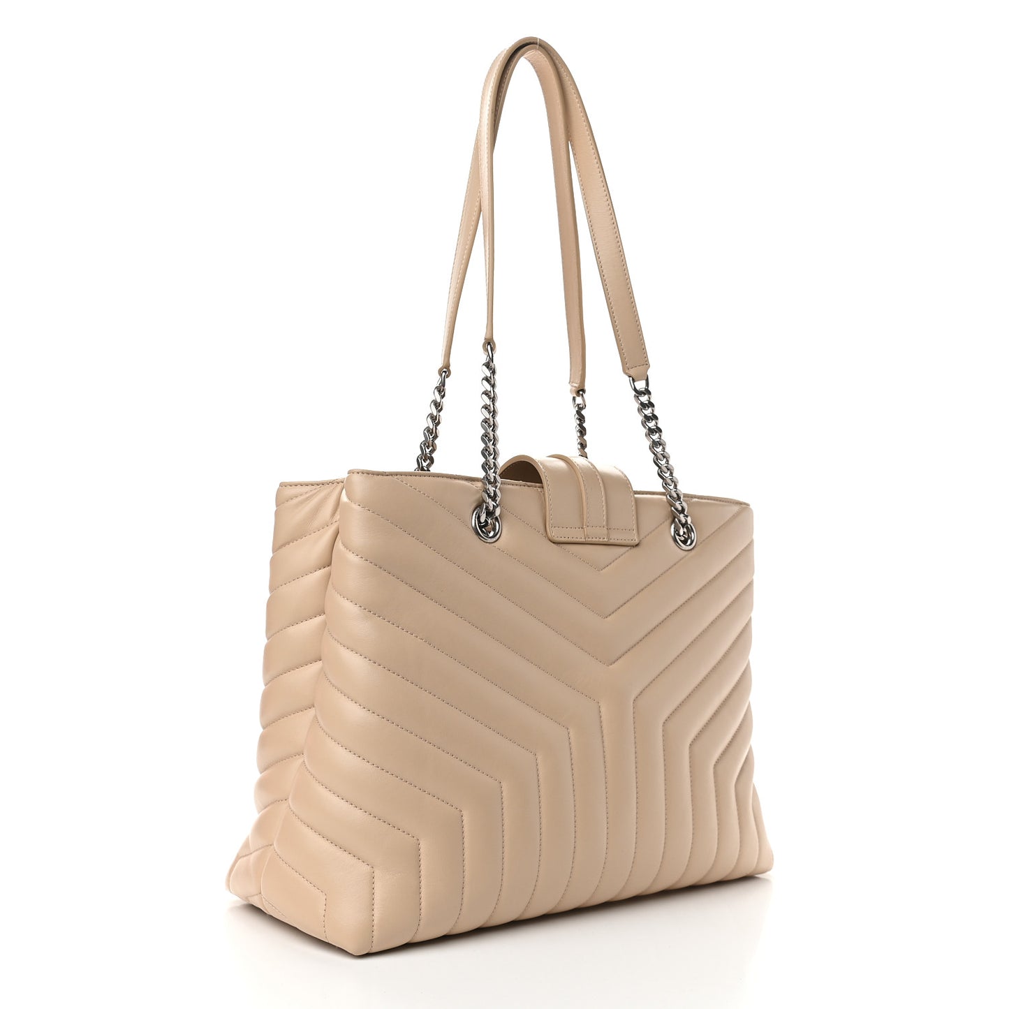 Calfskin Y Quilted Monogram Large Loulou Shopper Nude Powder