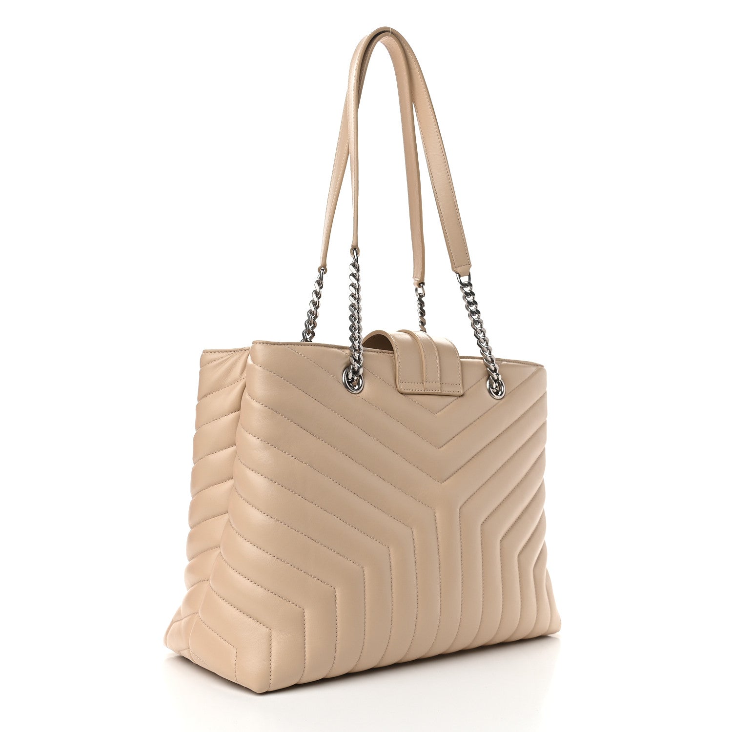 Saint Laurent Calfskin Y Quilted Monogram Large Loulou Shopper Nude Powder 3 of 9