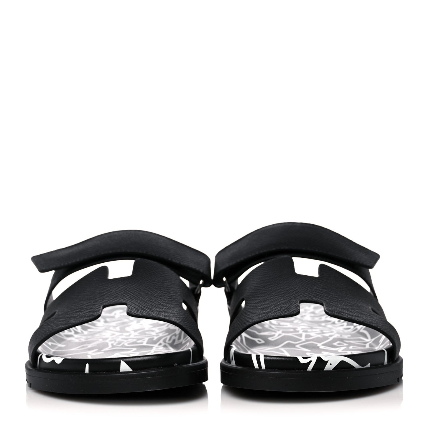 Epsom Calfskin Graff Hermes Mens Chypre Sandals 41 Black