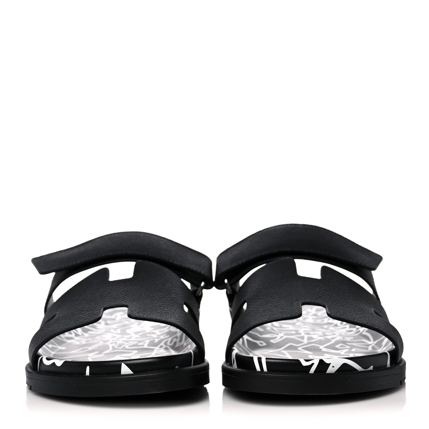 Hermes Epsom Calfskin Graff Hermes Mens Chypre Sandals 41 Black 2 of 8