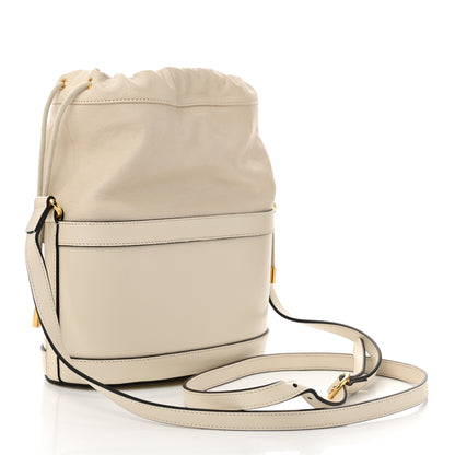 Gucci Azalea Sakai Calfskin Horsebit 1955 Drawstring Bucket Bag Mystic White 3 of 10