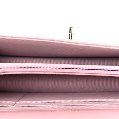 Chanel Pearly Lambskin Quilted Charms Wallet On Chain WOC Light Pink 5 of 12