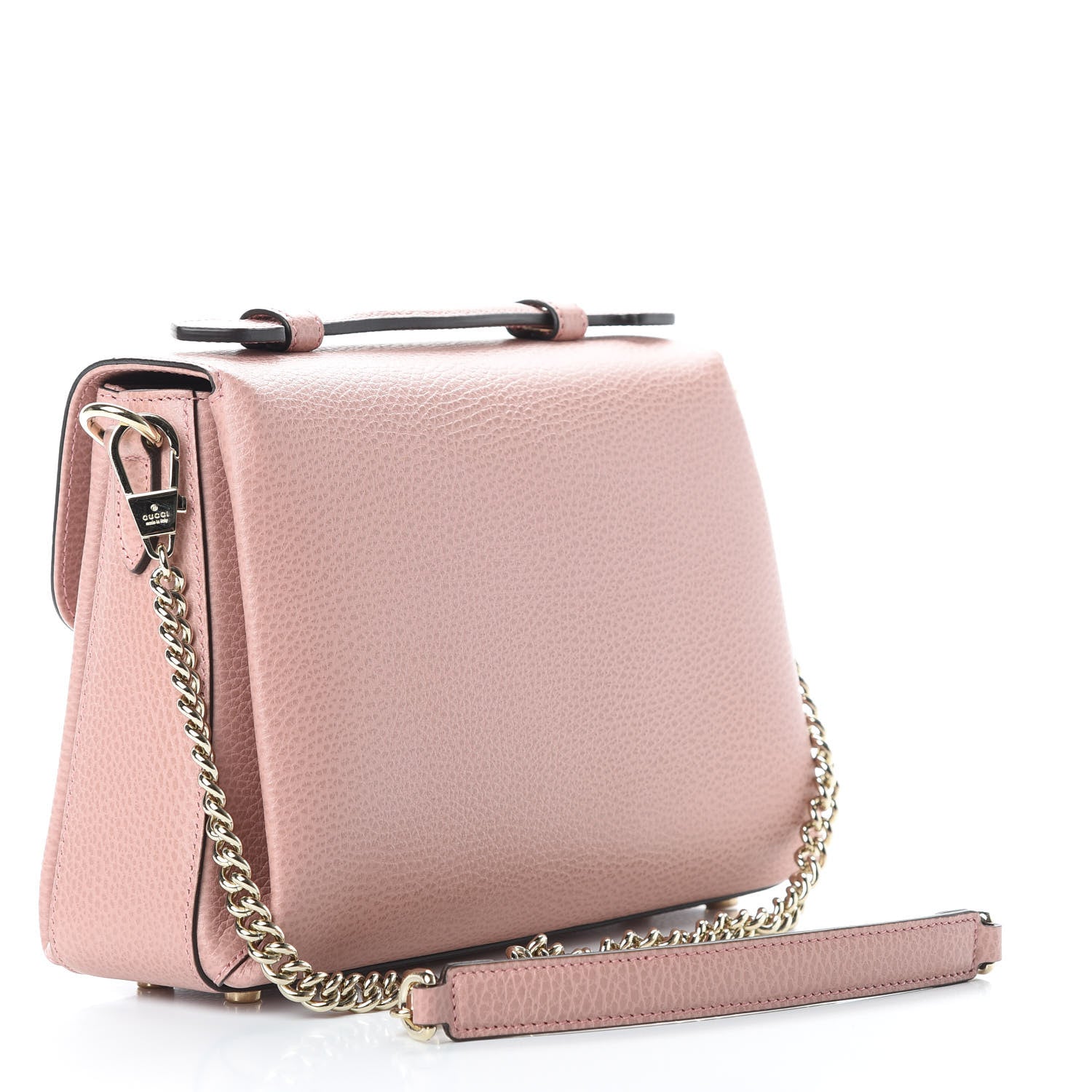 Gucci Dollar Calfskin Interlocking G Top Handle Shoulder Bag Soft Pink 3 of 10