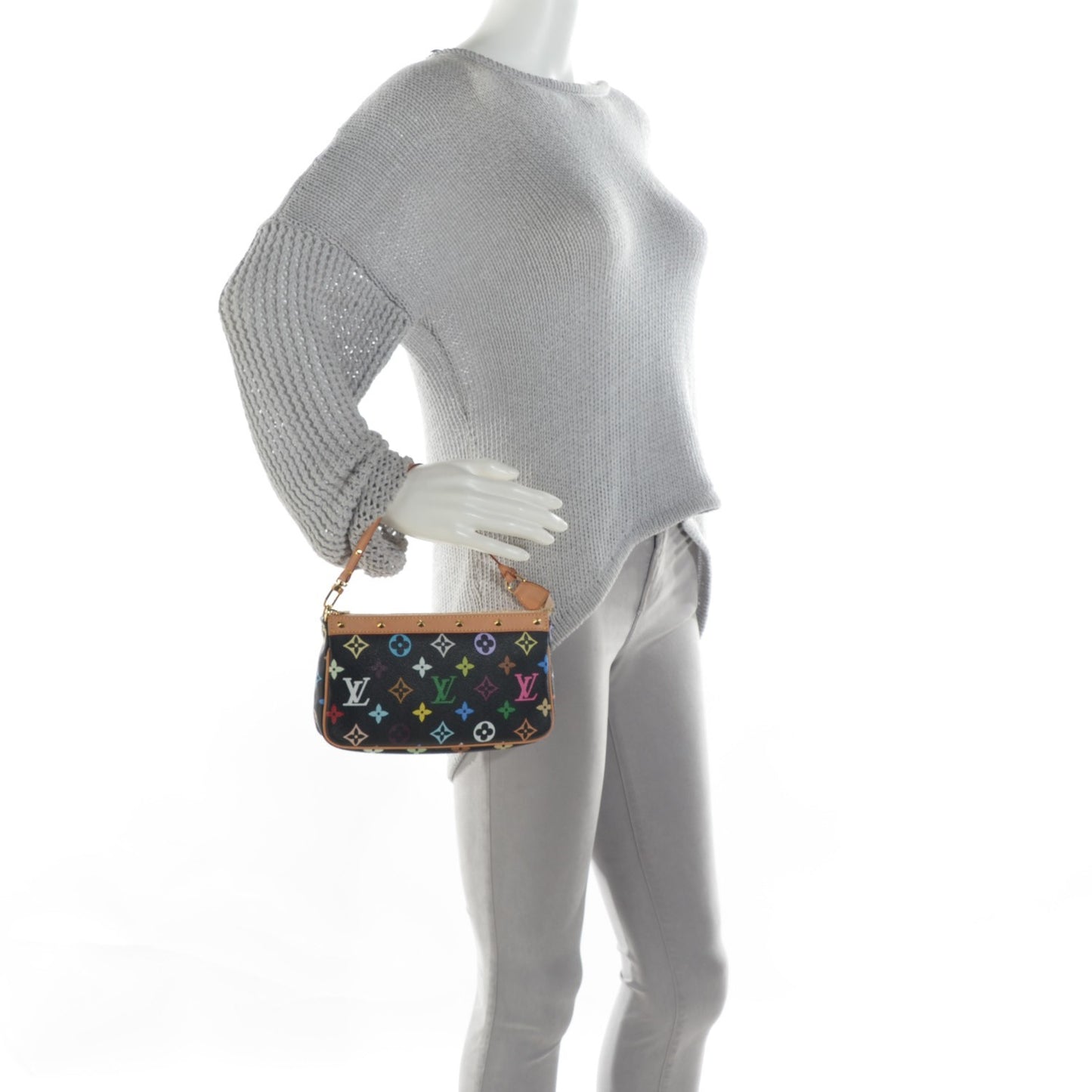 Monogram Multicolor Pochette Accessories Black