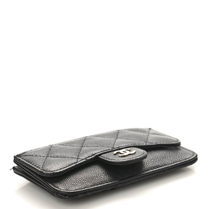 Chanel Caviar Quilted Flap Zip Card Holder Black 4 of 9