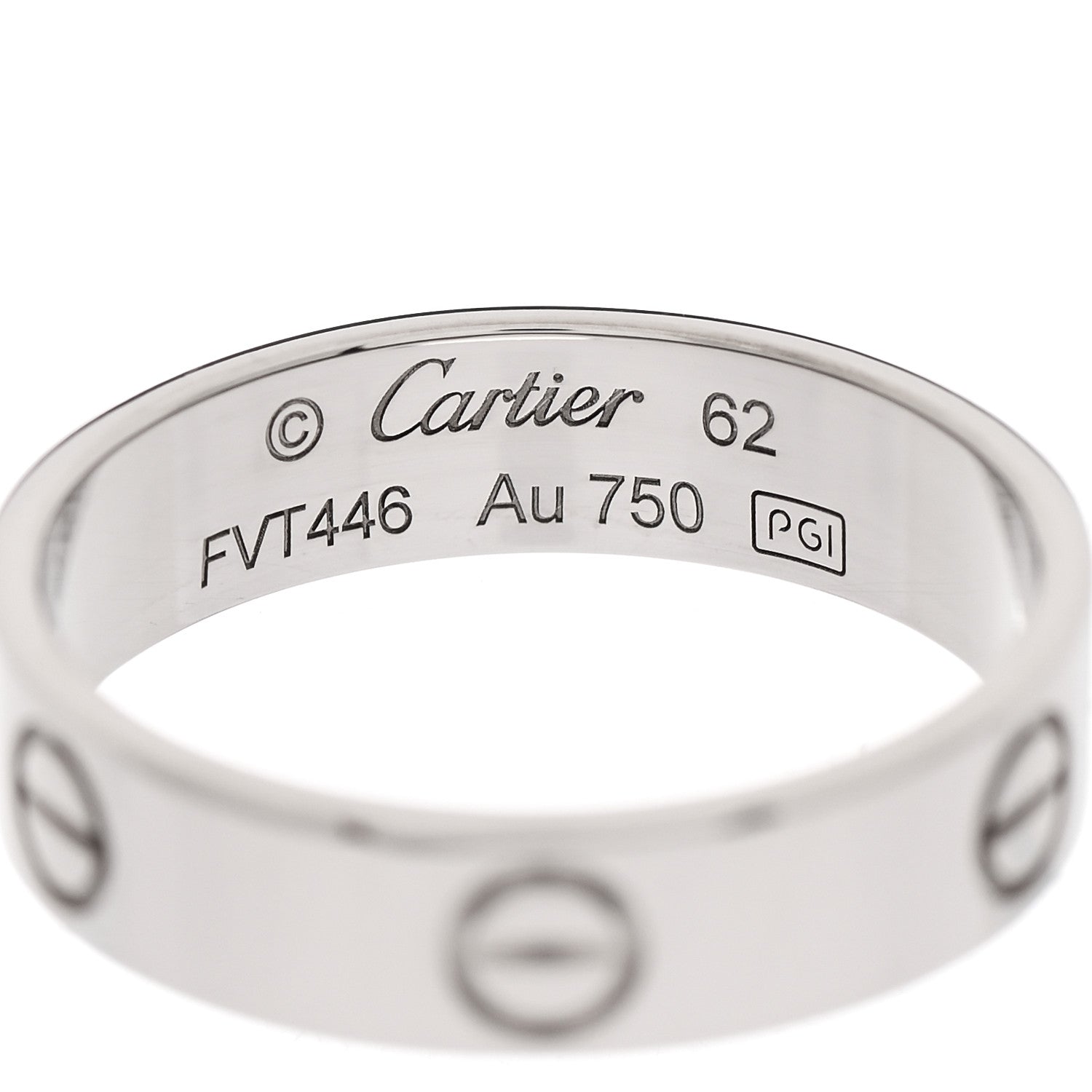 Cartier 18K White Gold 5.5mm LOVE Ring 62 10 3 of 3