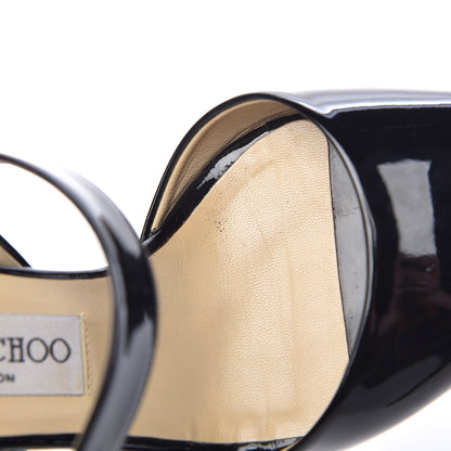 Jimmy Choo Patent Mary Jane Peep Toe Heels 37.5 Back 12 of 12