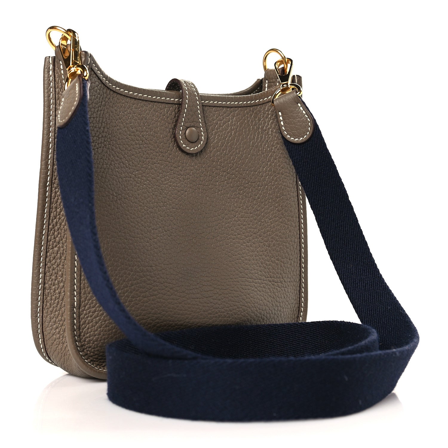 Hermes Taurillon Clemence Amazone Evelyne TPM Etoupe Bleu Indigo 3 of 10