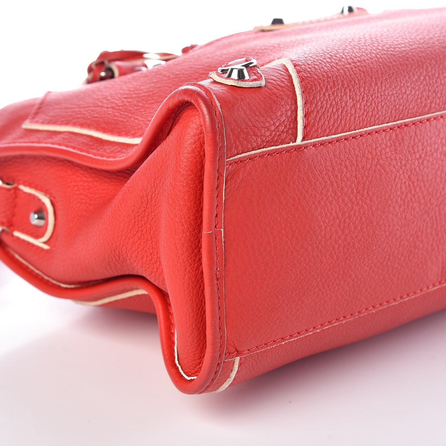 Supple Grained Calfskin Classic Silver Hardware Highlight City Rouge Fraise