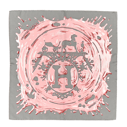 Hermes Silk Peinture Fraiche Scarf 45 Gris Acier Vieux Rose 2 of 12