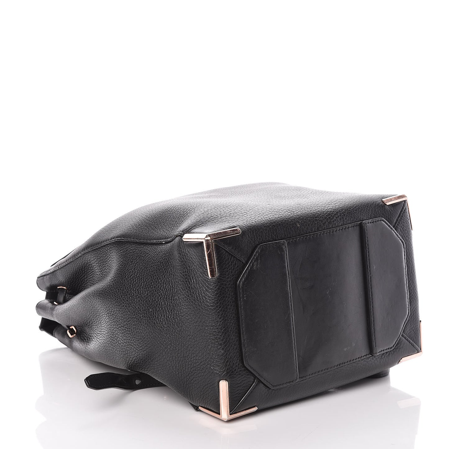 Pebbled Calfskin Prisma Skeletal Backpack Black Rose Gold Hardware