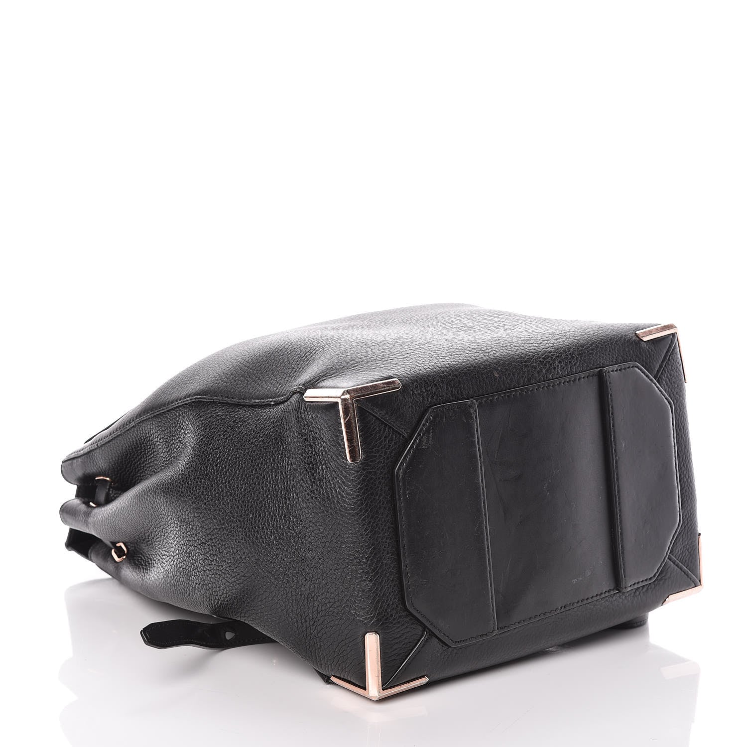 Alexander Wang Pebbled Calfskin Prisma Skeletal Backpack Black Rose Gold Hardware 4 of 13