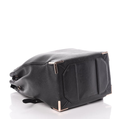 Alexander Wang Pebbled Calfskin Prisma Skeletal Backpack Black Rose Gold Hardware 4 of 13