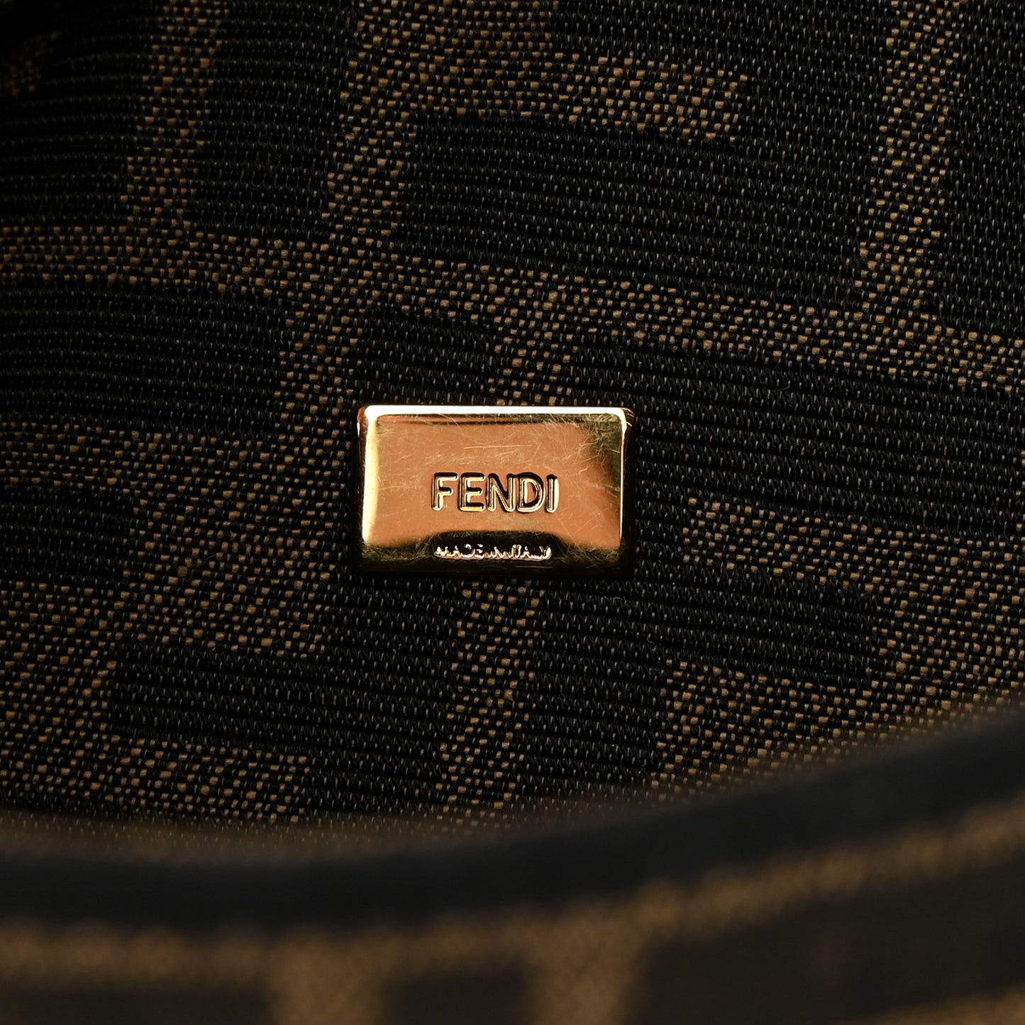 Fabric Jacquard FF 1974 Mini Baguette Tobacco Moro Black