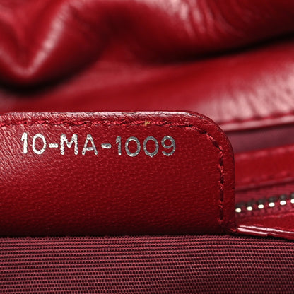 Christian Dior Lambskin Cannage Ruffle New Lock Flap Red 7 of 10