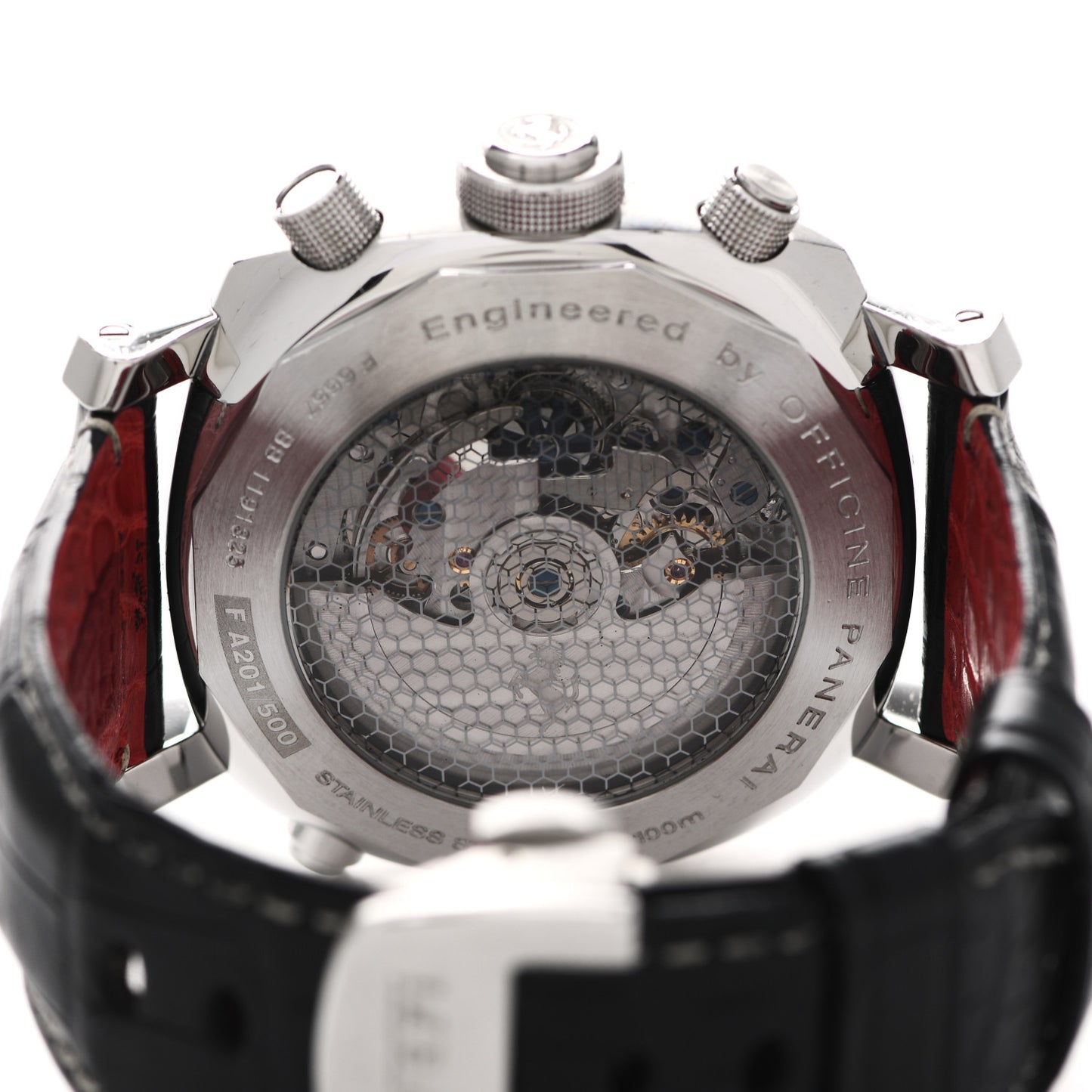 Stainless Steel Alligator 45mm Ferrari Granturismo Rattrapante Automatic Watch Black FER00005