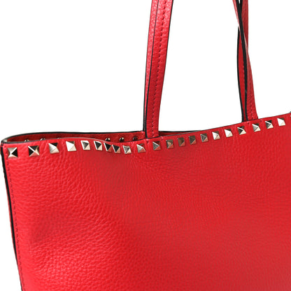 Valentino Garavani Grained Calfskin Small Rockstud Shoulder Tote Rouge Pur 15 of 16