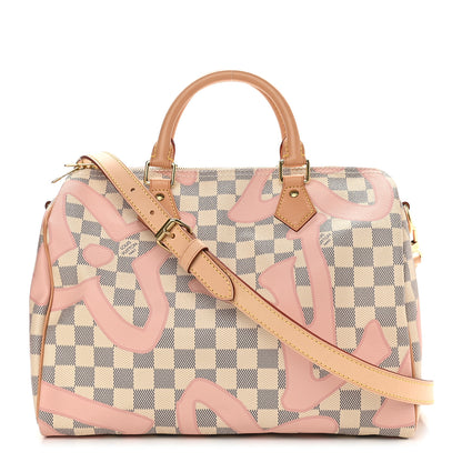 Louis Vuitton Damier Azur Tahitienne Speedy Bandouliere 30 Rose Ballerine 1 of 9