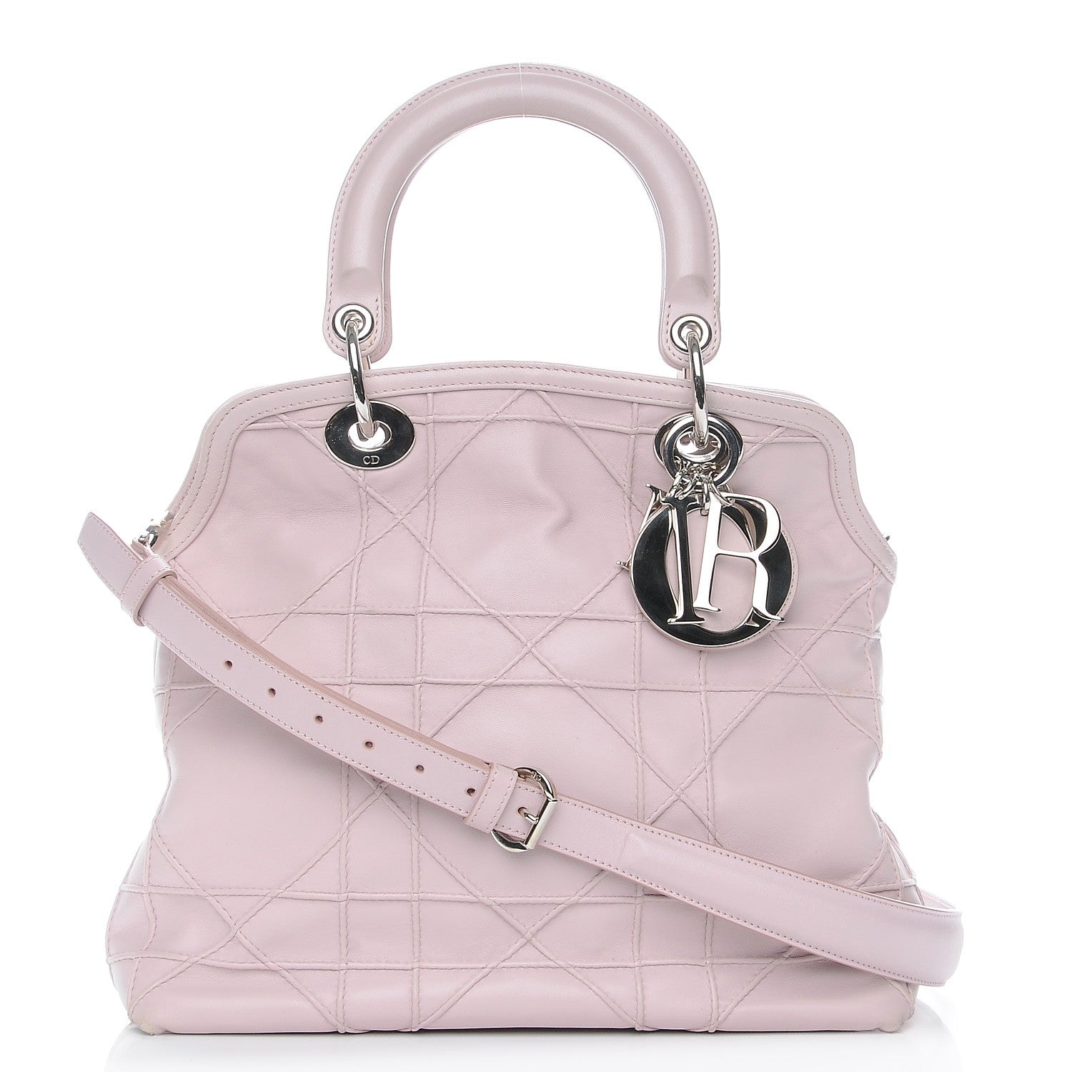 Christian Dior Lambskin Cannage Medium Granville Tote Pink 1 of 10