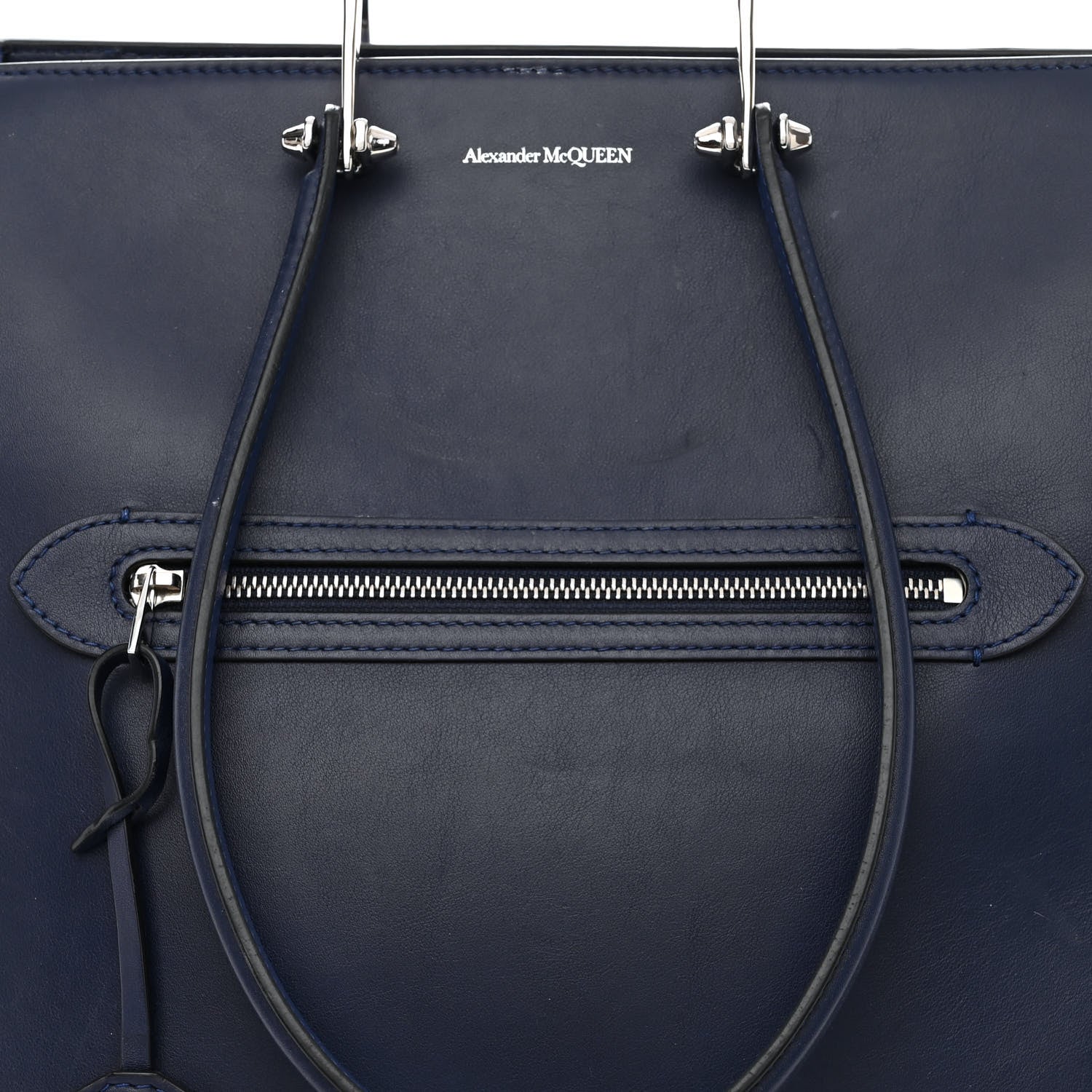 Alexander McQueen Calfskin The Tall Story Shoulder Bag Blue 9 of 12