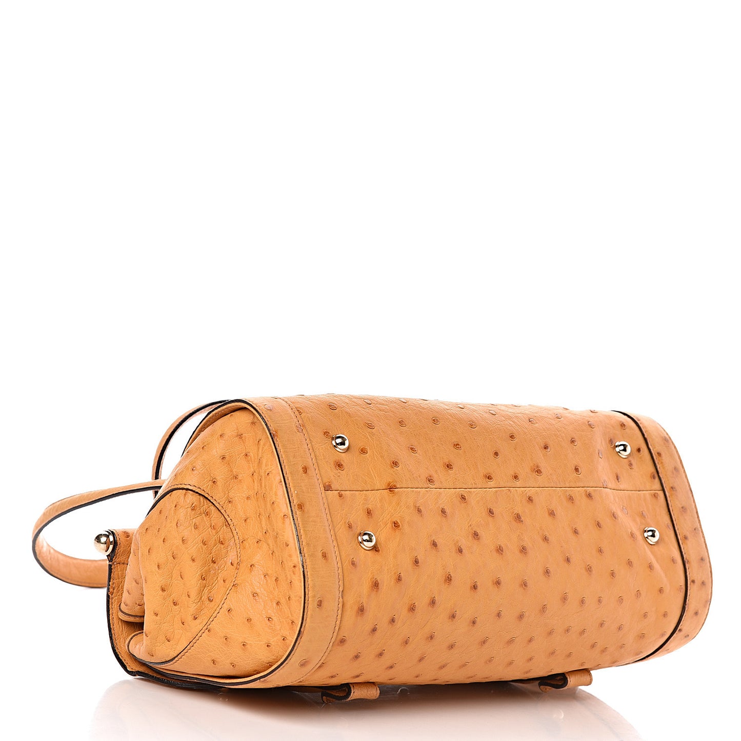Ostrich Bamboo Bullet Bag Tan