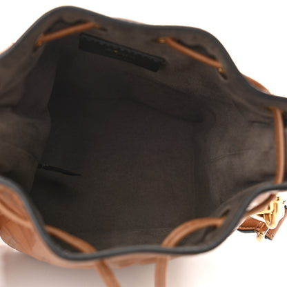 Fendi Vitello Cristallo Nature F is Fendi FF 1974 Embossed Mini Mon Tresor Bucket Bag Cuoio 5 of 11