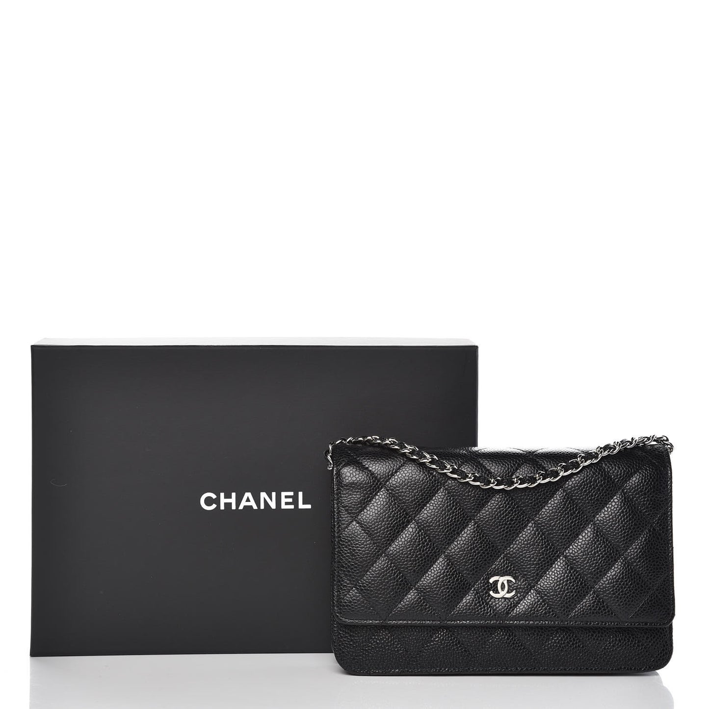 Caviar Quilted Wallet On Chain WOC Black
