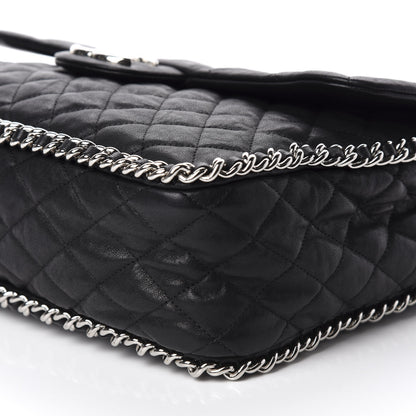 Chanel Washed Lambskin Quilted Maxi Chain Around Flap Black 7 of 10