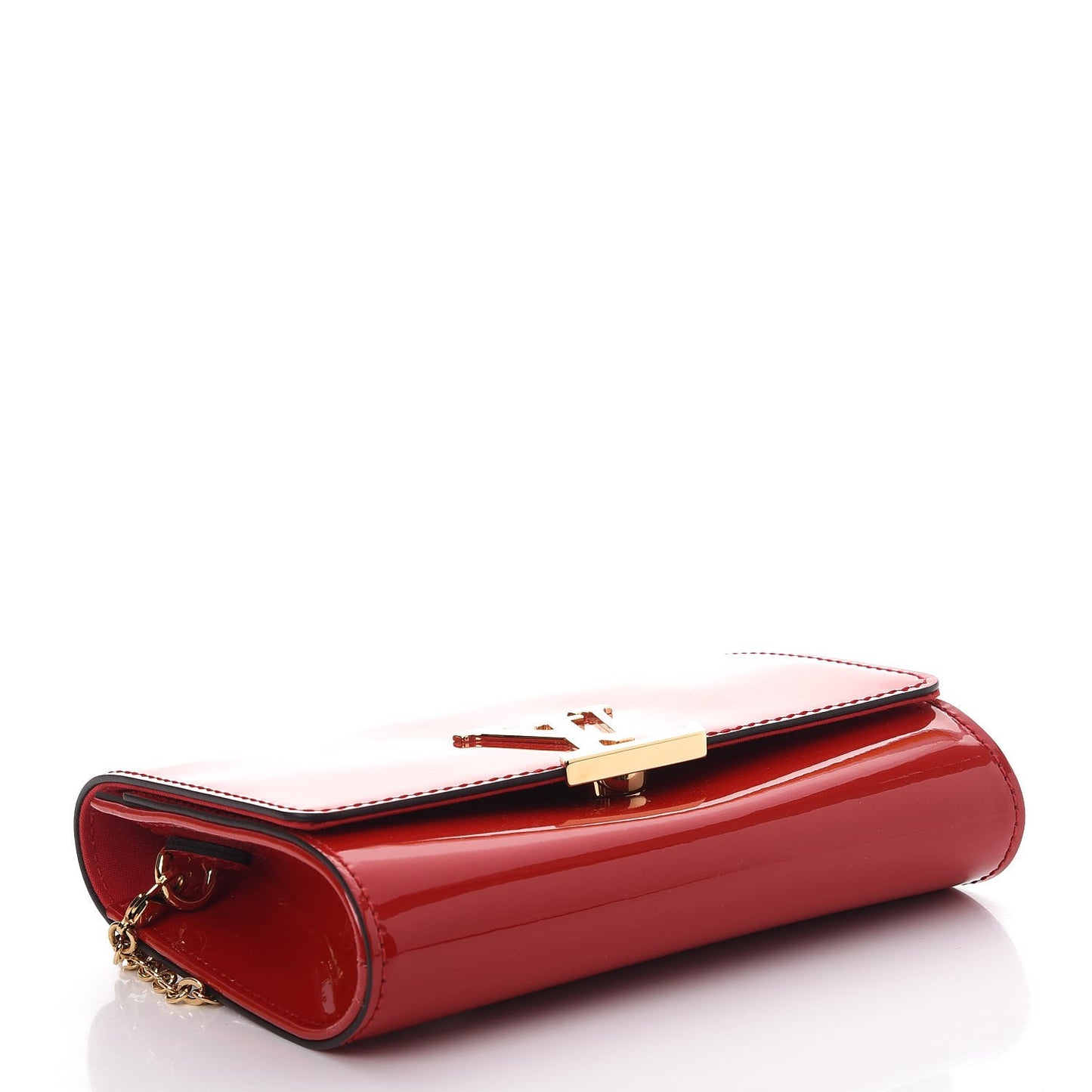 Patent Calfskin Chain Louise PM Rouge
