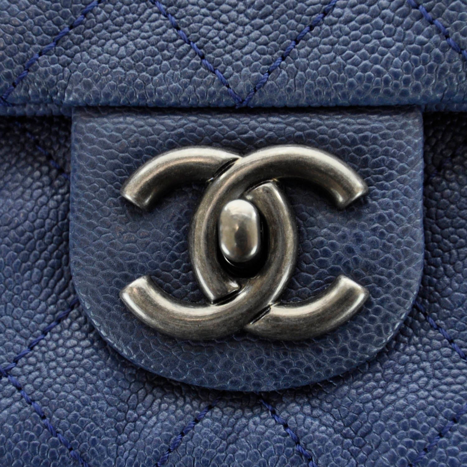 Chanel Caviar Quilted Medium Simply CC Flap Blue 7 of 12