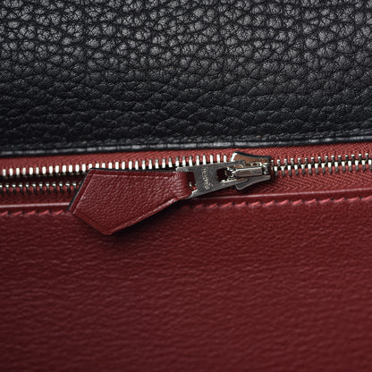 Hermes Fjord Horseshoe Kelly Retourne 40 Black Rouge H 24 of 33